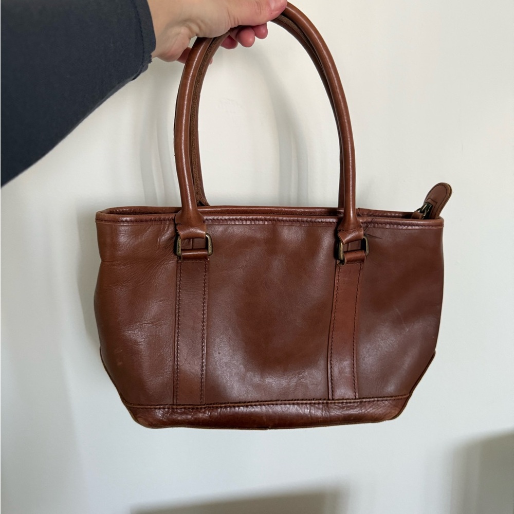 Vintage LL Bean Brown Leather Tote Bag
